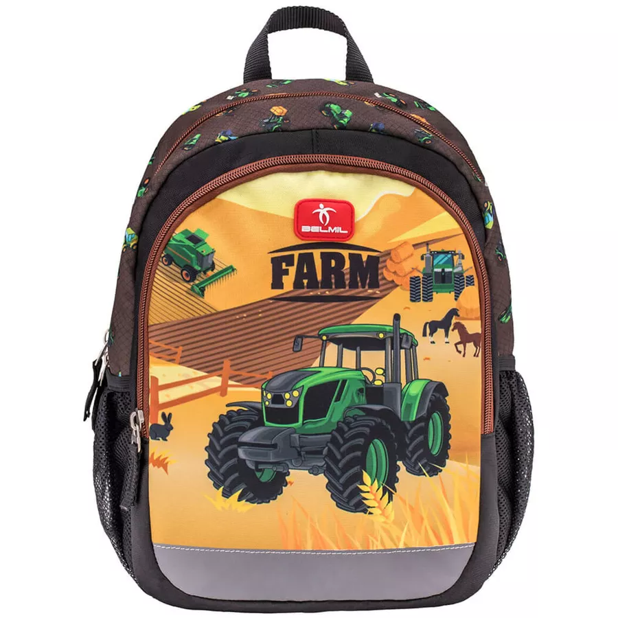 Belmil Kindergartenrucksack Kiddy Plus Kindergartenrucksack für 3-6 Jährige Kinder mit Brustgurt Farm