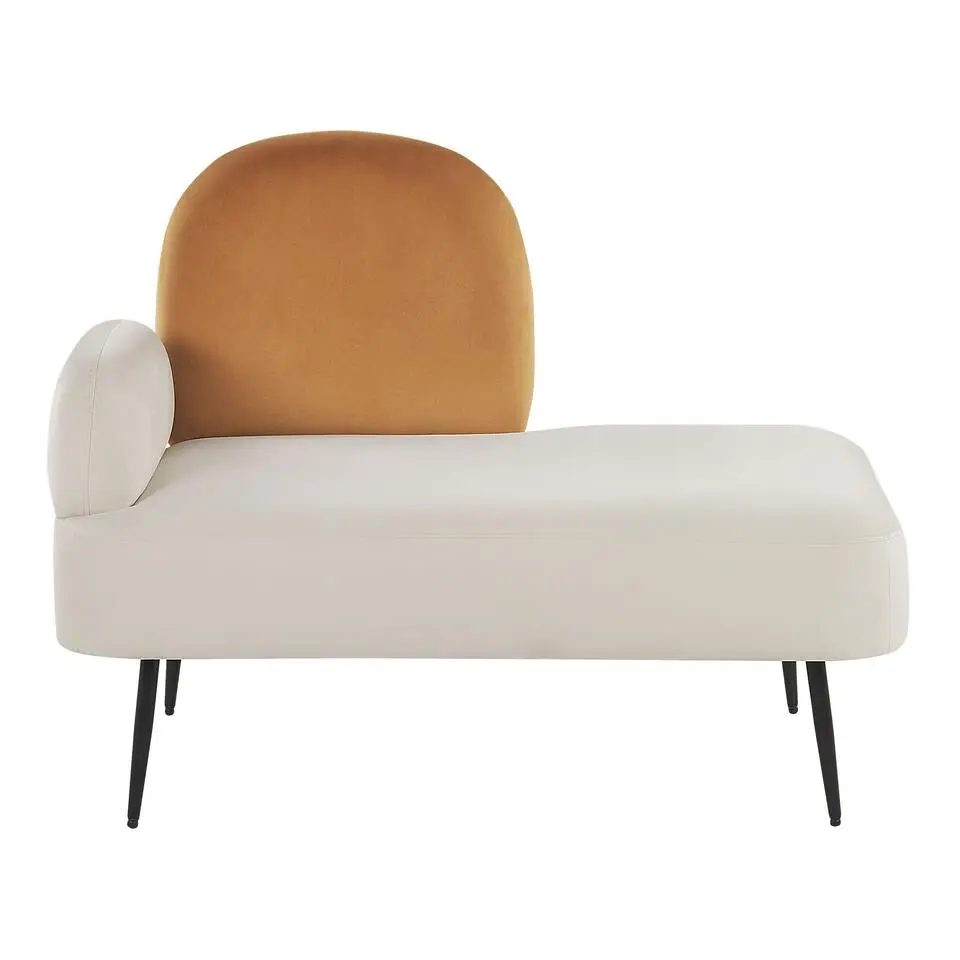 ARCEY - Chaise longue - Wit - Fluweel