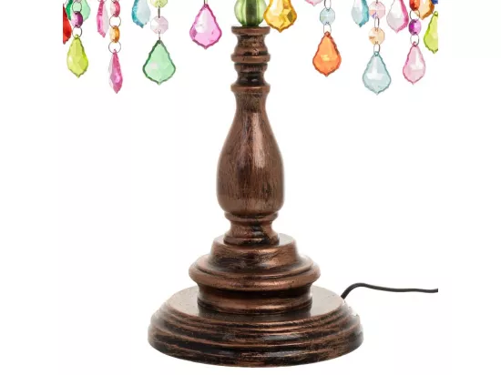Lampe en métal avec perles en cristal acrylique colorées