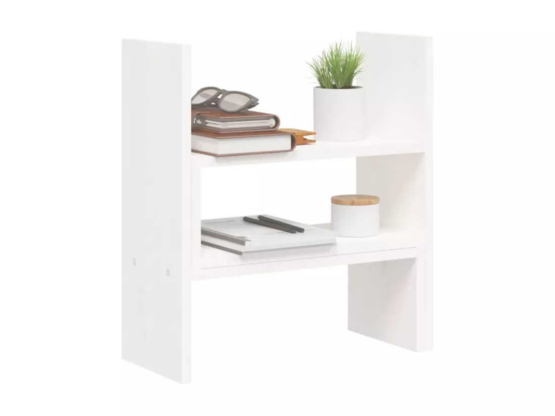 Support pour moniteur Blanc (39-72)x17x43 cm Bois de pin solide