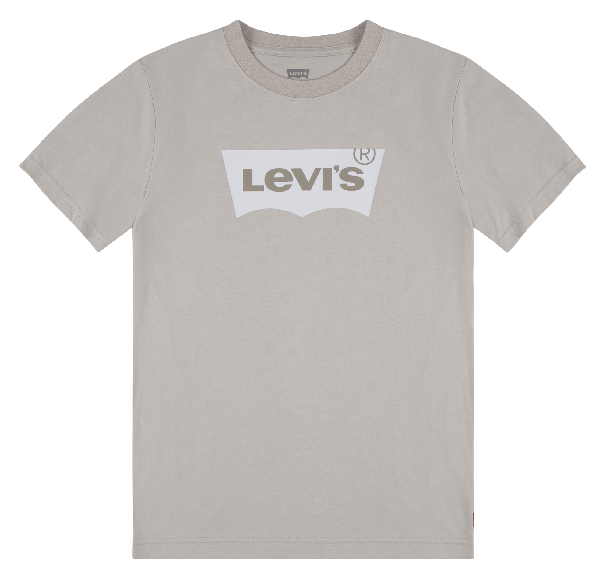 Tee-shirt droit col rond en coton | Beige