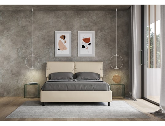 ITYHOME - Lit coffre sleeper 160x200 similicuir taupe