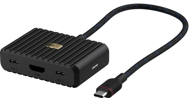 Unisynk 5 ports 8K 100W USB-C-hub (sort)