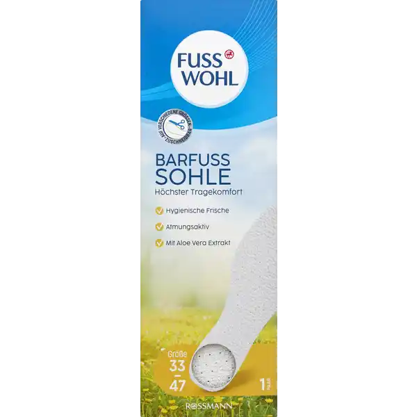 Barfuss Sohle Größe 33-47
