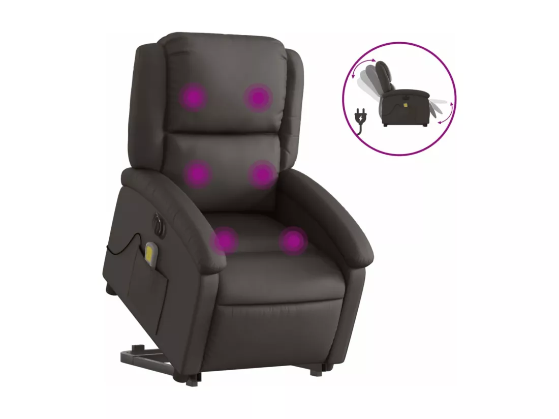 Fauteuil inclinable de massage électrique marron foncé