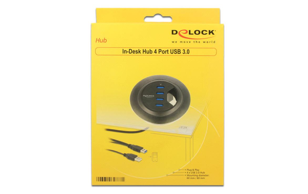 Tisch-Hub USB 3.04-Port-USB-Hub zur Tischplattenmontage