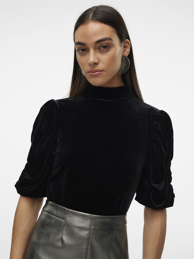 Vero Moda VMEFFIE 2/4 TOP JRS GA Black