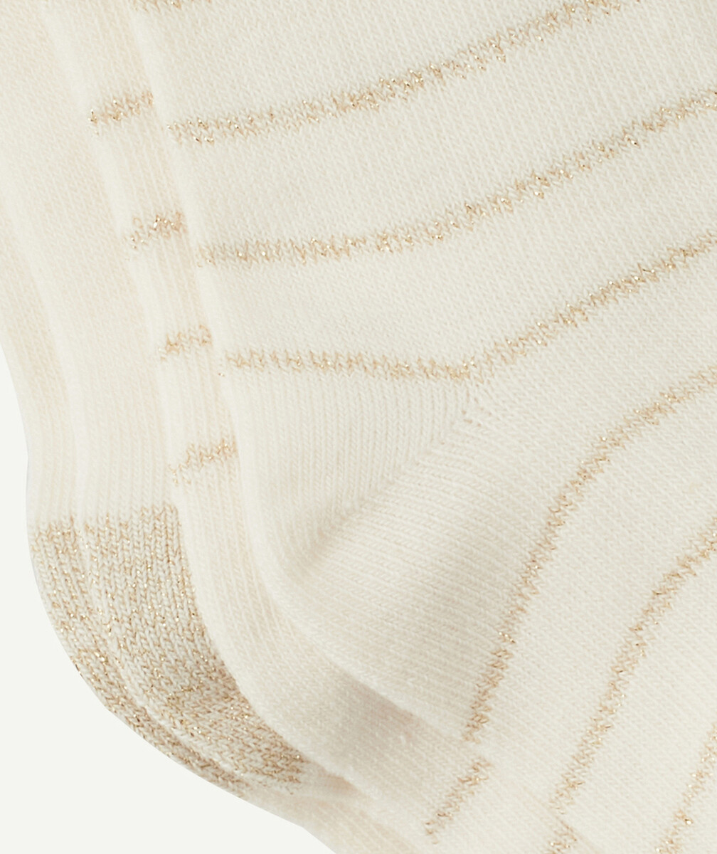 LES 2 COLLANTS ÉCRUS BÉBÉ FILLE AVEC DÉTAILS COULEUR DORÉE