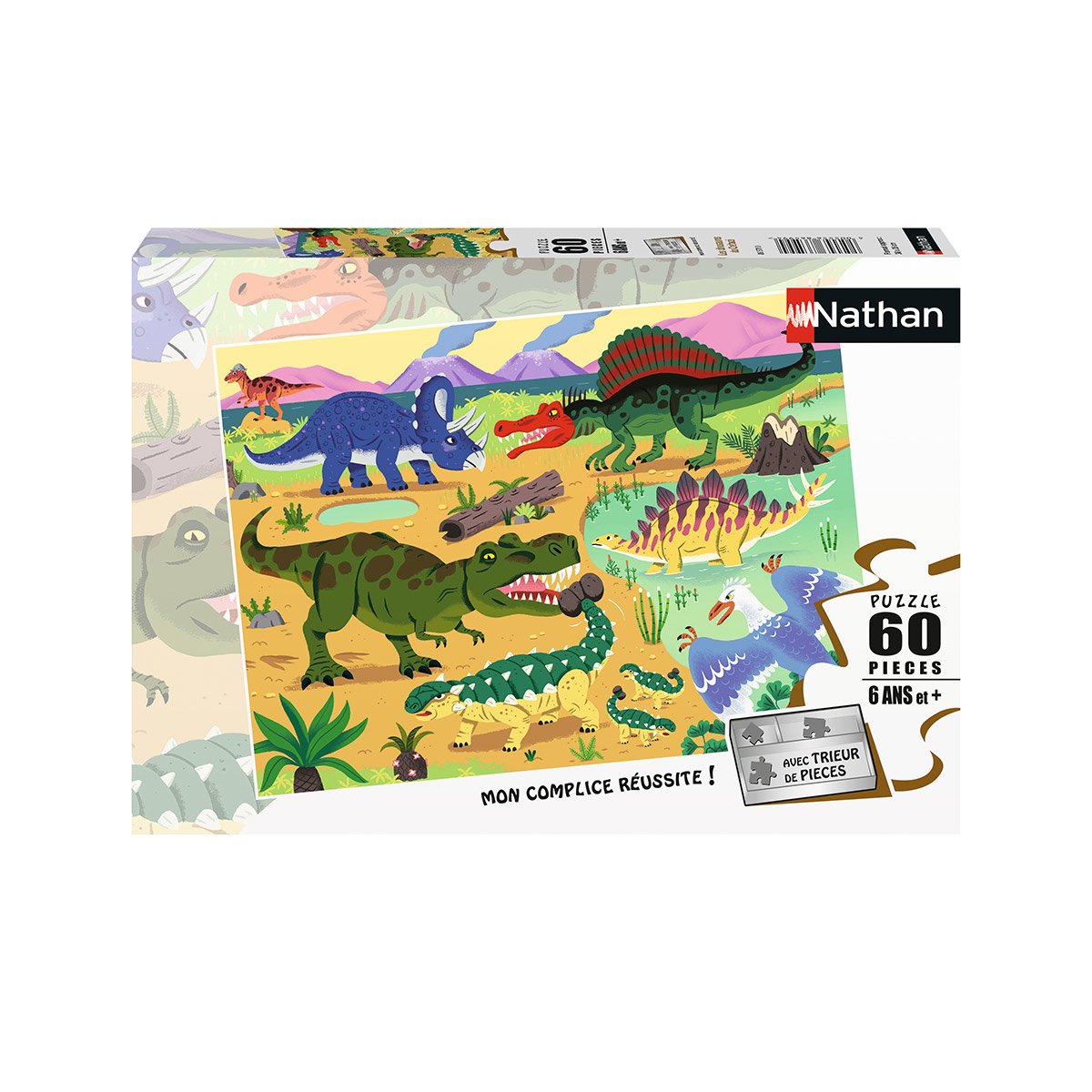 Puzzle 60 pièces - Les dinosaures du Crétacé