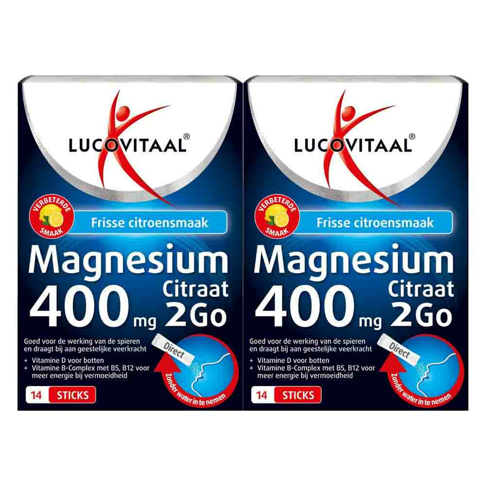 2x Lucovitaal Magnesium 400mg 2Go14 sachets