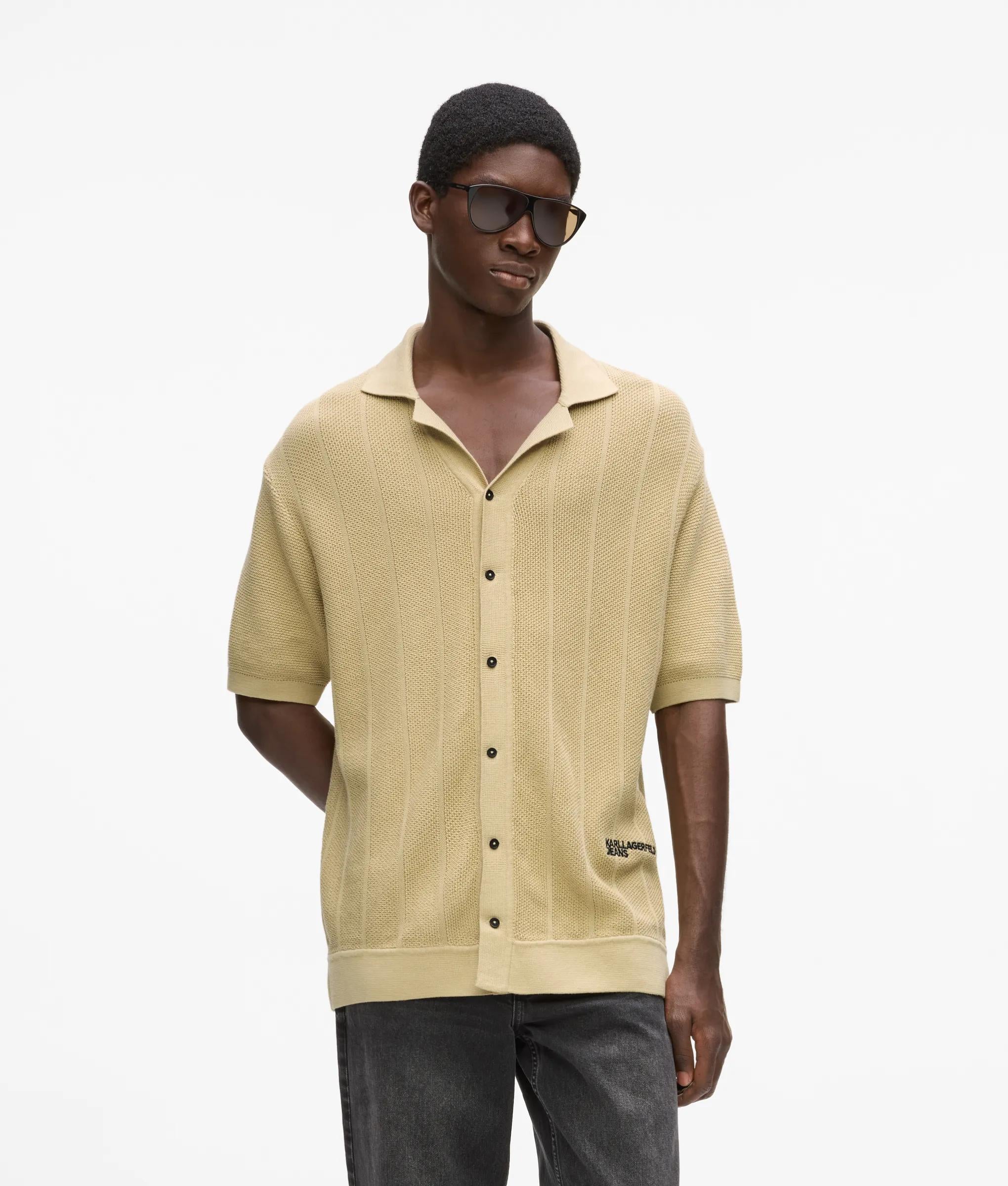 Gebreid poloshirt met korte mouwen