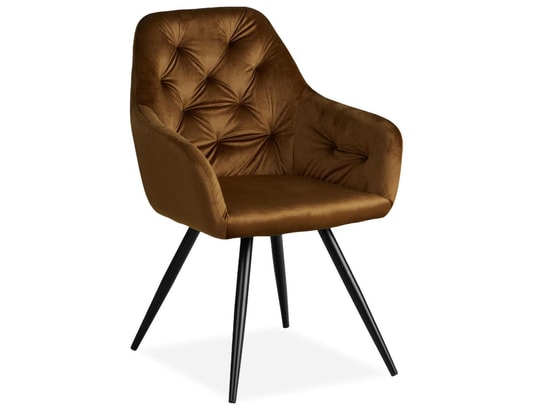 HOMESTYLE4U - Meuble de rangement enfant Chaise salle à manger velours marron design moderne