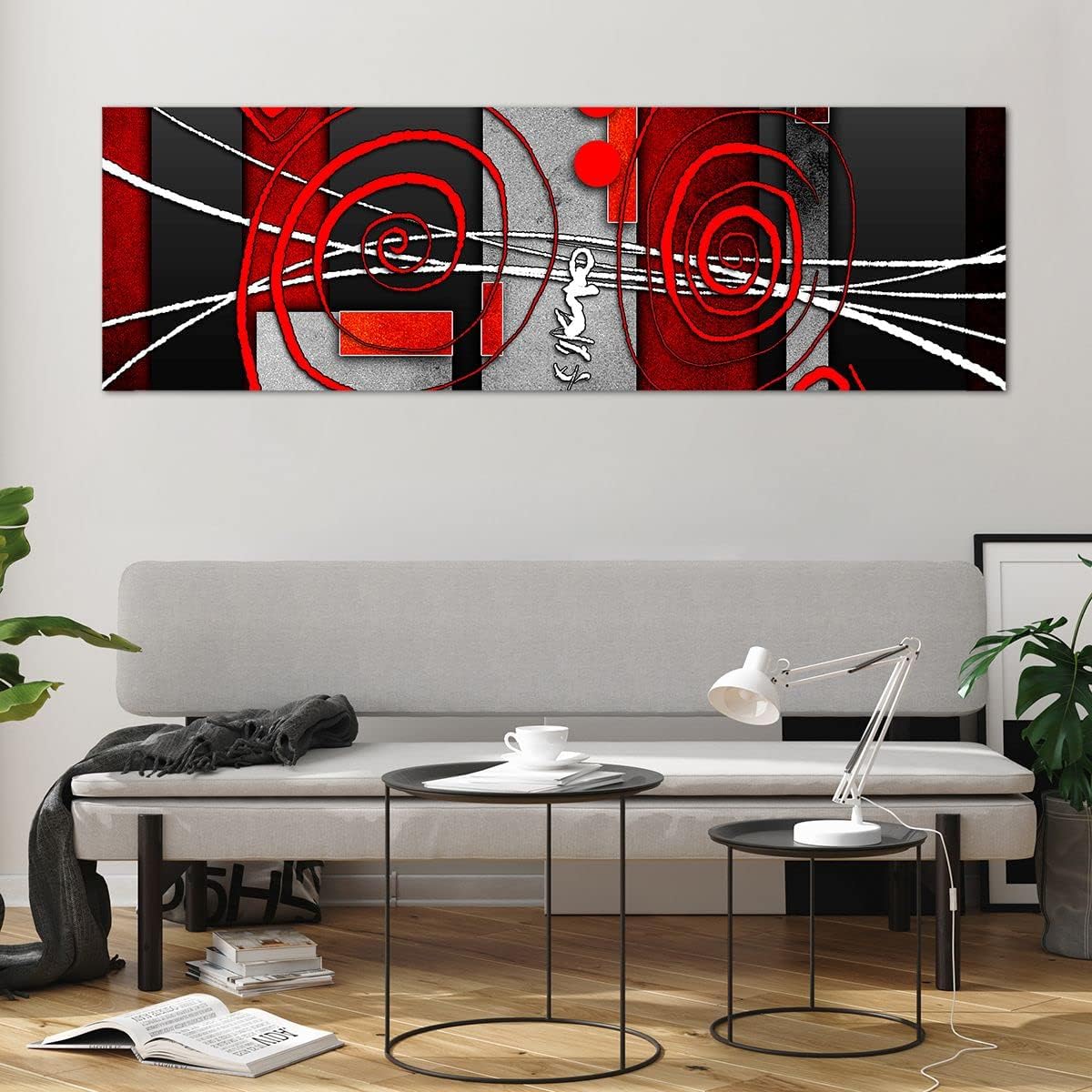 Panorama Bilder auf Glas 160x50cm Glasbild Grafik geometrische figuren kreis Groß XXL Wanddeko Schlafzimmer Küche Wandbilder Dekoration Wohnzimmer Modern Wand Kunstdruck Art GAB160x50-0599
