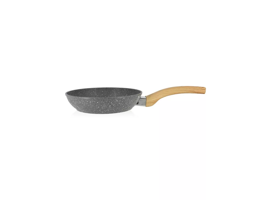 Menastyl - Poele Cannelle 20cm En Aluminimum Avec Poignee En Bois Clair