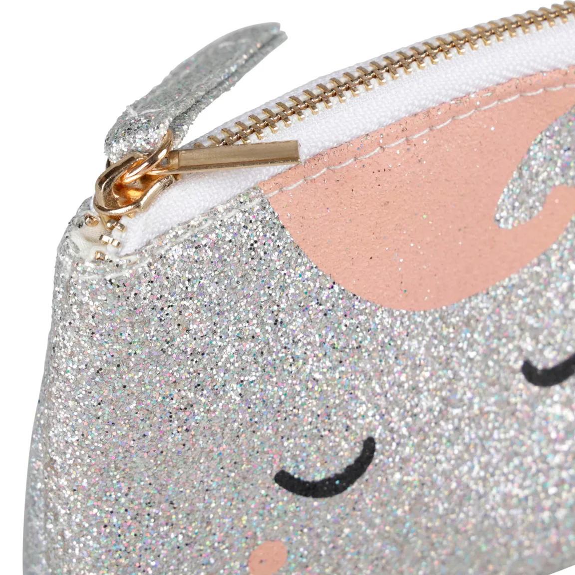 Porte monnaie paillettes enfant (11 cm) Licorne Argent