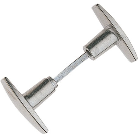 Bouton double de porte extérieur - Chantier - carré de 6 mm - gris poli