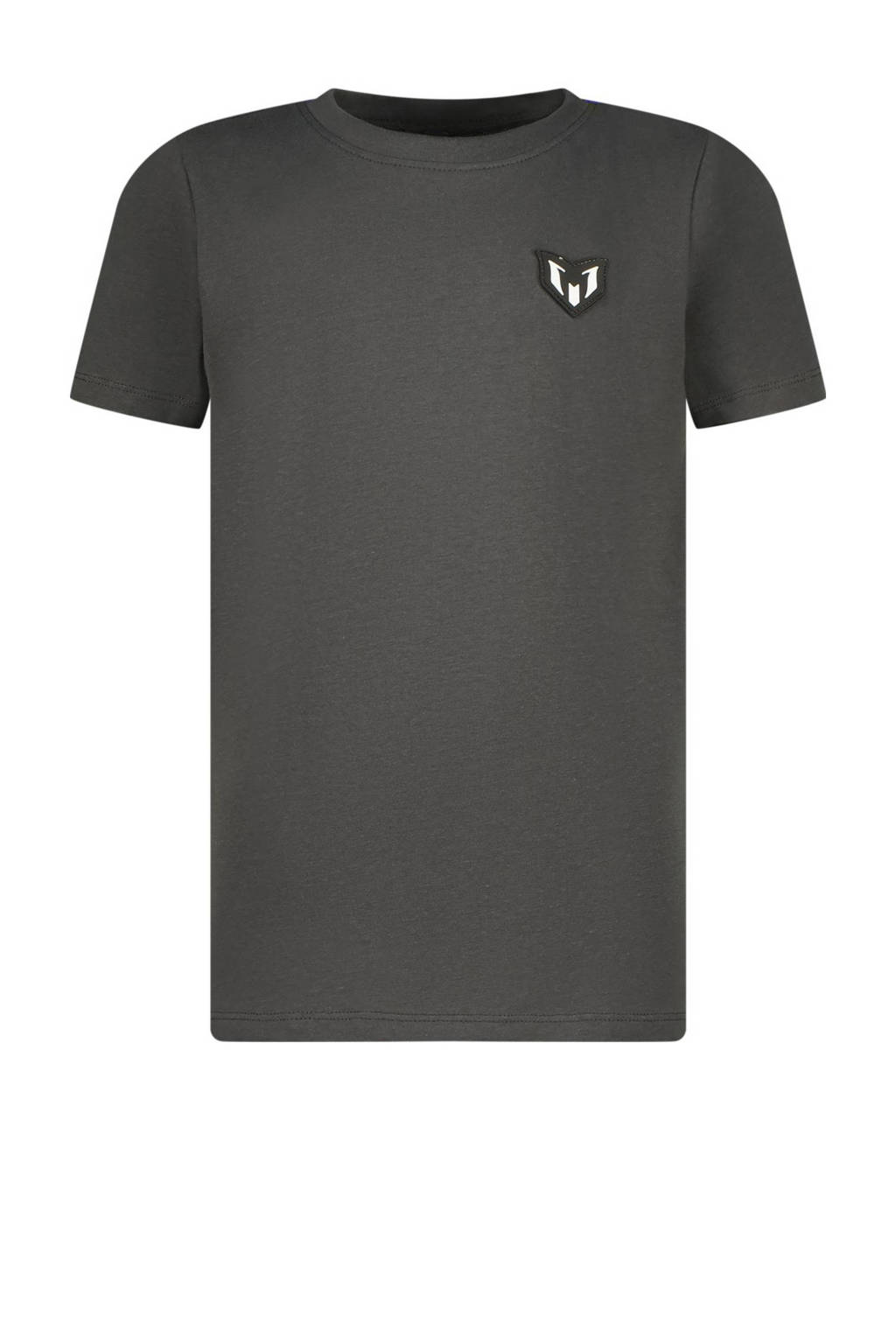 Vingino T-shirt Jacko met backprint donkergrijs/geel