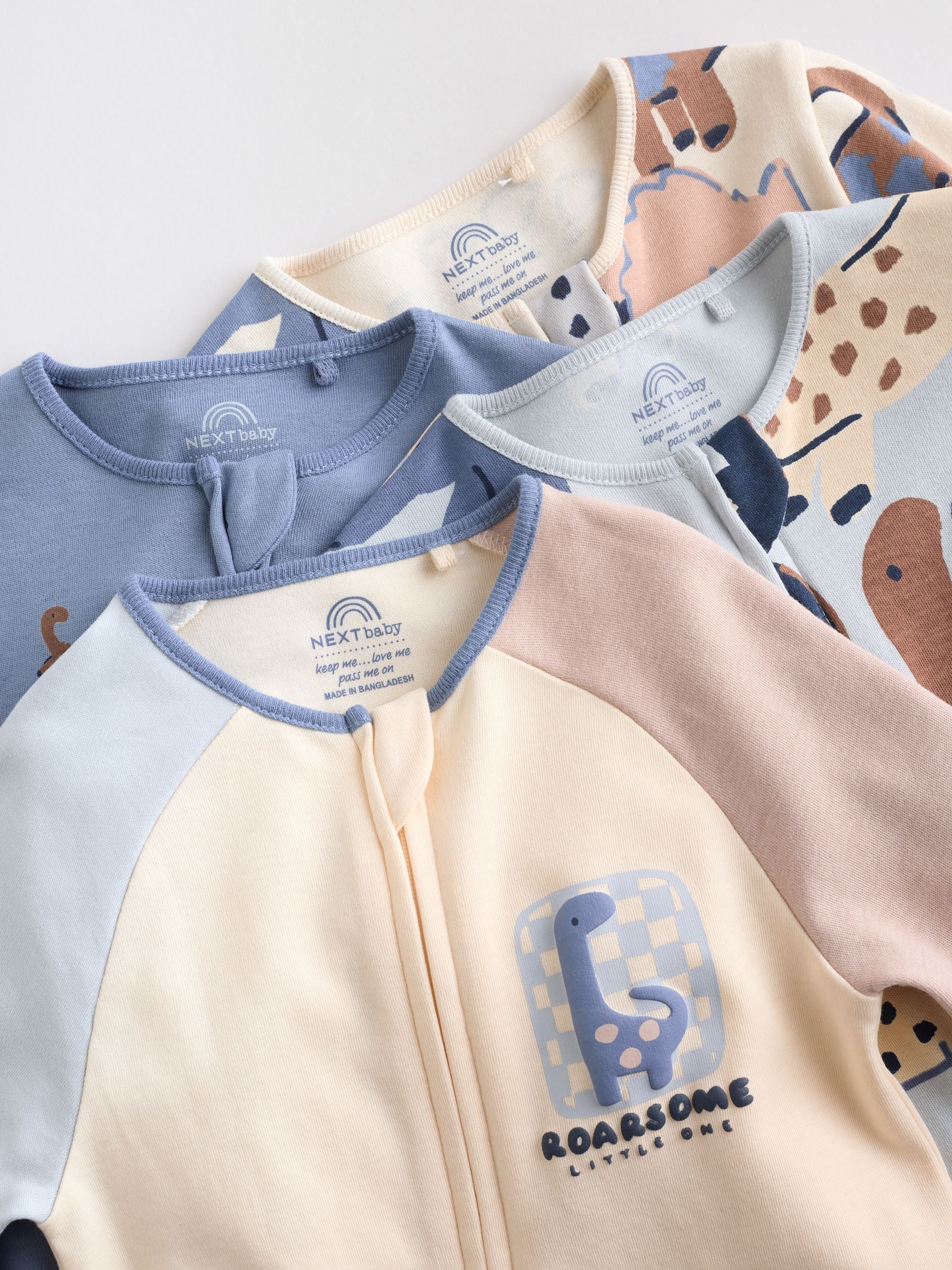 Marineblauw - Verpakking van 4 baby pyjama's met tweewegrits (0mnd -2jr)