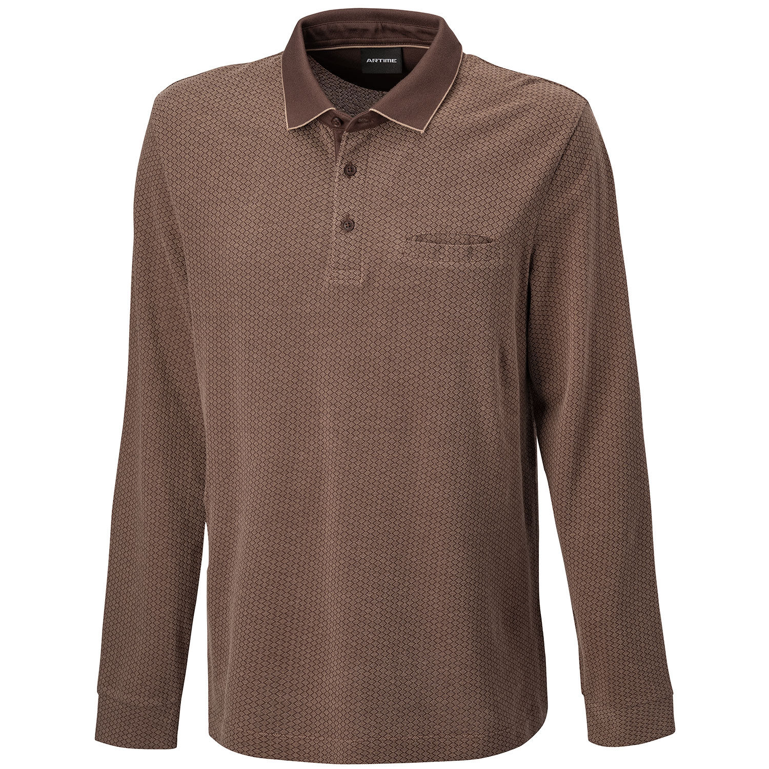 Herren Langarm-Poloshirt aus Baumwolle