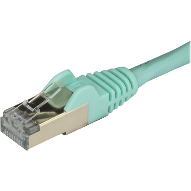 StarTech.com Câble réseau Cat6a STP blindé sans crochet de 3 m - Aqua