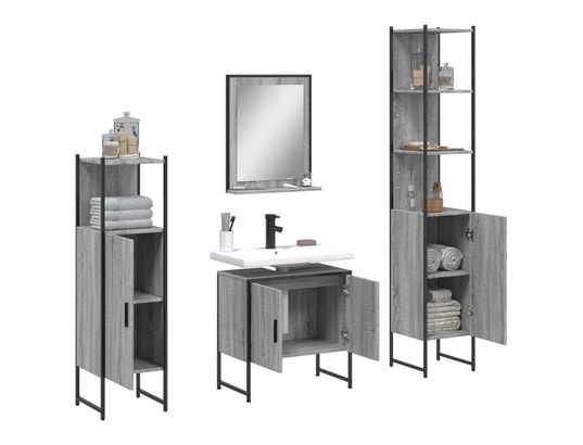 VIDAXL - Ensemble d'armoires de salle de bain 4 pcs sonoma gris