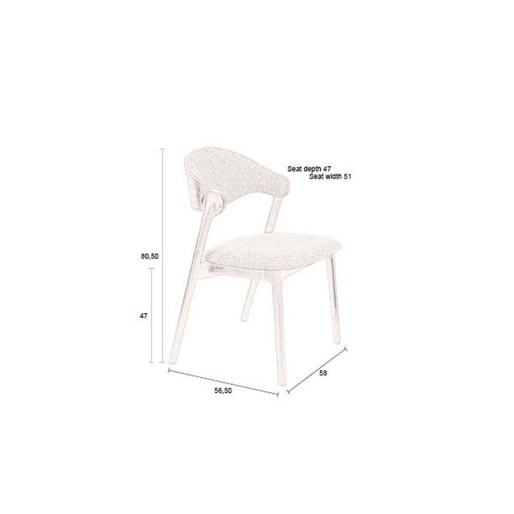 Dutchbone Babington Eetkamerstoel Essenhout - Beige