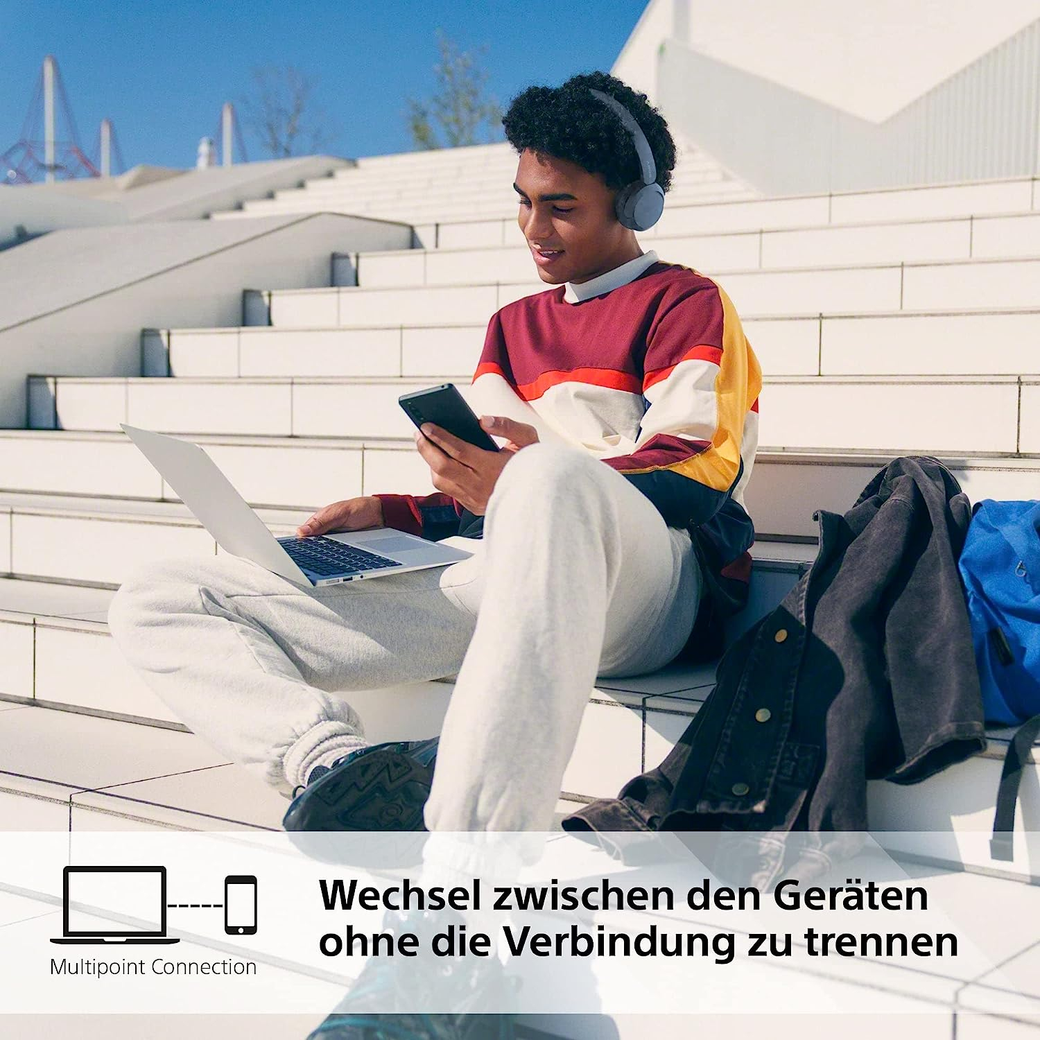 WH-CH520 Bluetooth 5.2 Kopfhörer On-Ear Headset mit Sprachsteuerung (WHCH520L.CE7) - Blau