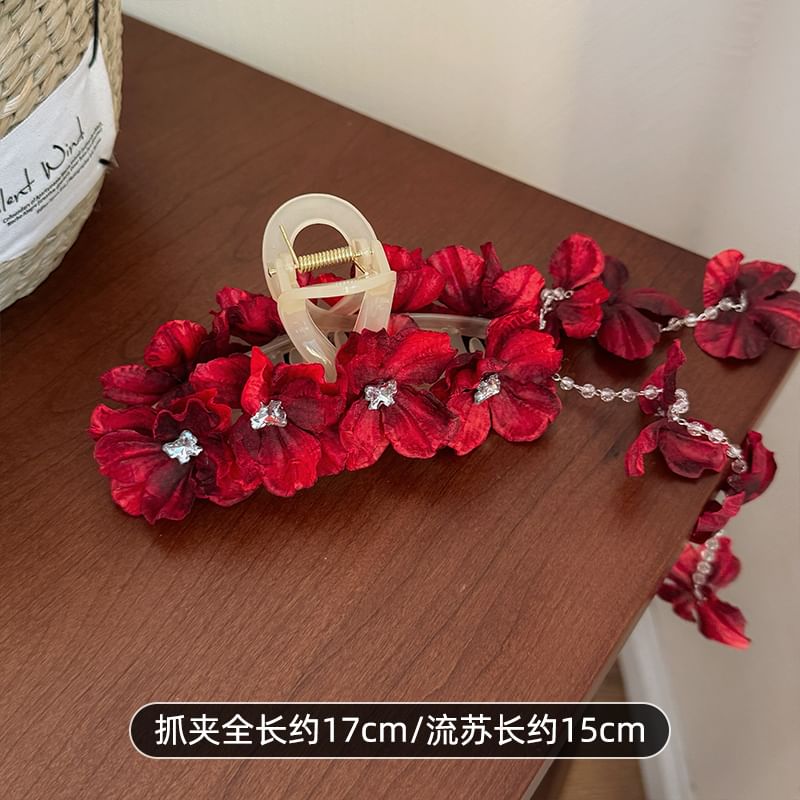 Rodiv - Haarklem met bloemen en strass