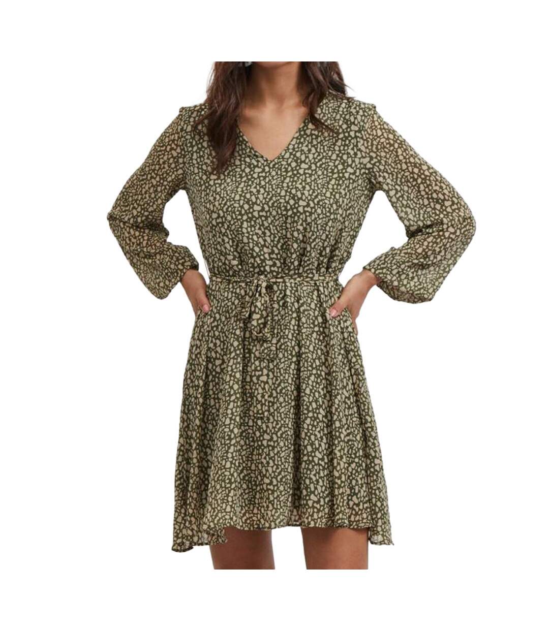 Robe Imprimée Kaki Femme Vila Viadeline