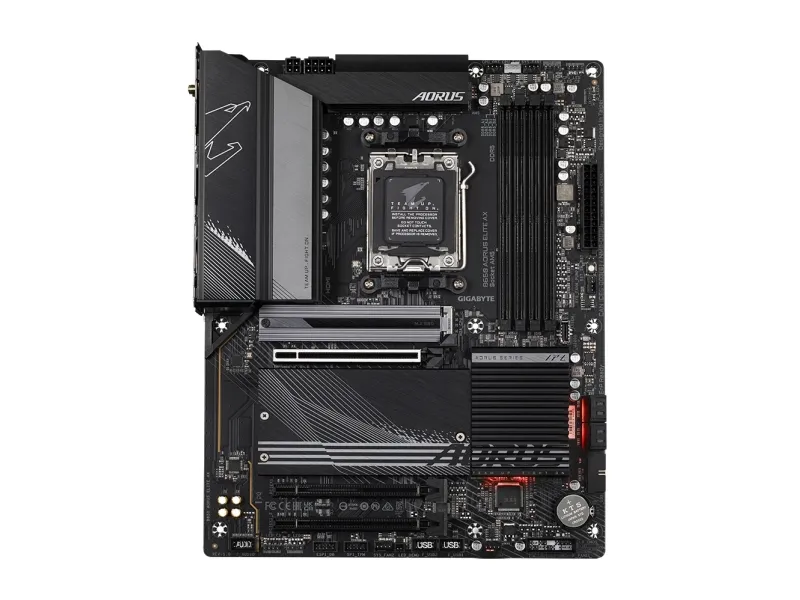 [OUTLET] - Gigabyte B650 AORUS ELITE AX - Bundkort - ATX - Socket AM5 - AMD B650 Chipset - USB 3.2 Gen 2, USB 3.2 Gen 1, USB-C 3.2 Gen2, USB-C 3.2 Gen 2x2 - 2.5 Gigabit LAN, Wi-Fi 6, Bluetooth - onboard grafik (CPU påkrævet) - HD Audio (8-kanaler)