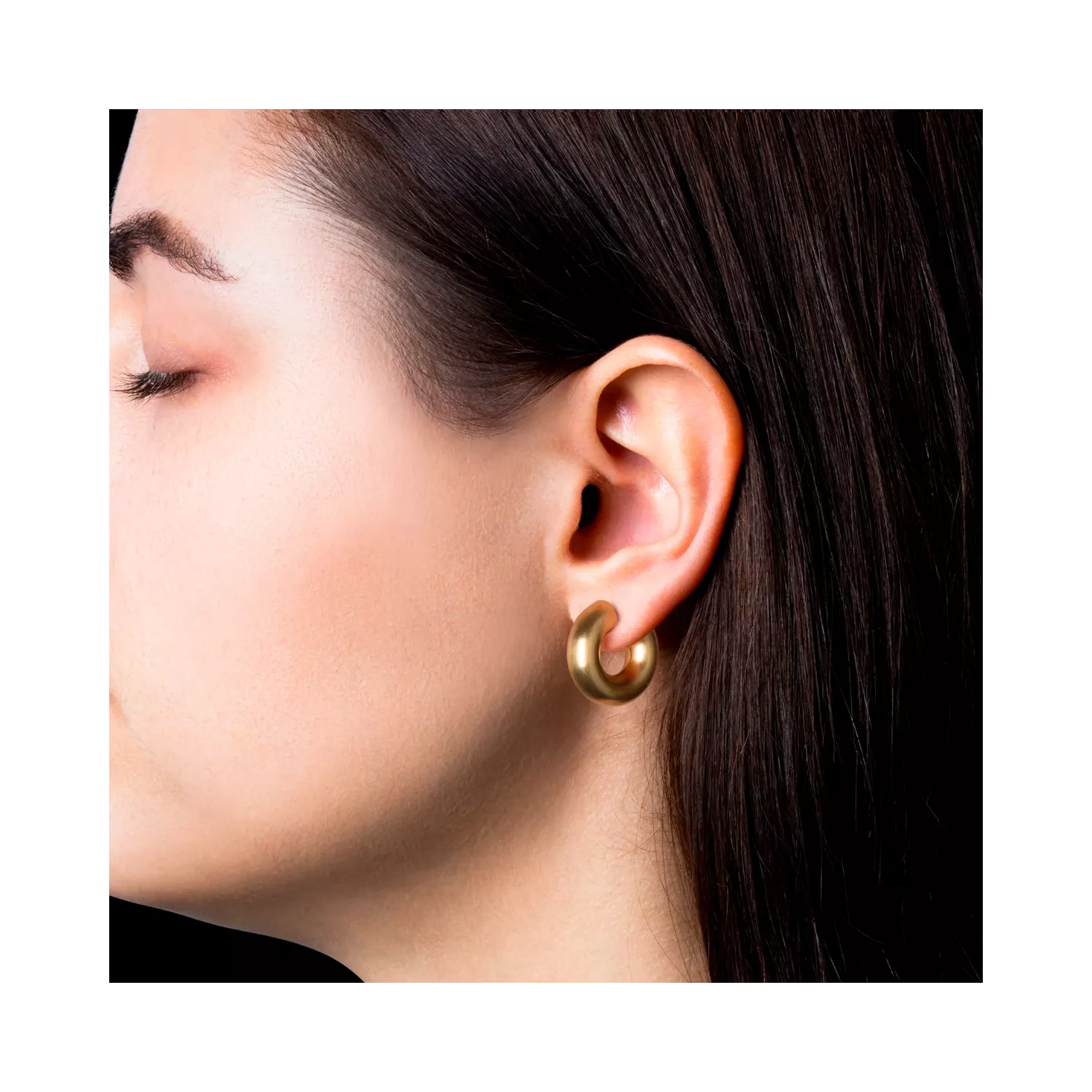 Jane Kønig Chunky Hoop Small Ørering Single 18 kt. Forgyldt Sølv JKSC001-G