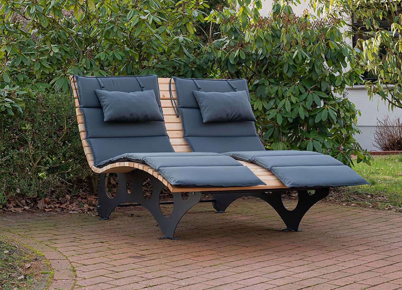 Home Deluxe Auflage 2er-Set für TAIGA Wellenholzliege Anthrazit