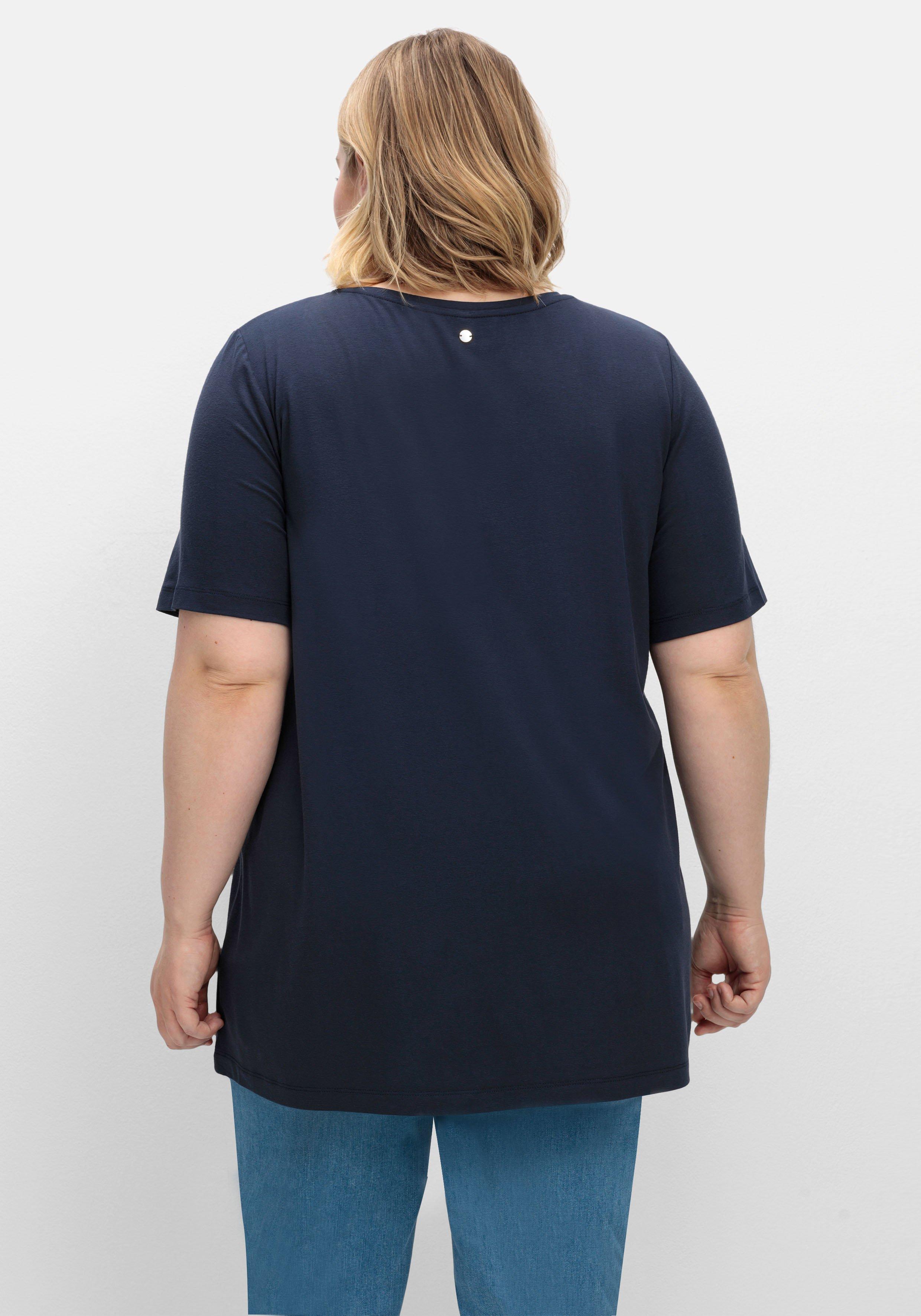 T-Shirt in A-Linie, mit Falten am Ausschnitt