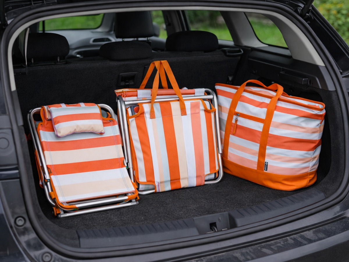 HEM strandset 3-delig met strandstoel, ligbed en koeltas - Orange