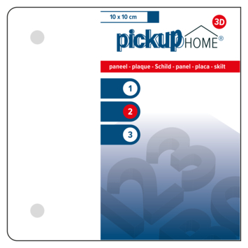 Pickup 3D Home plaat wit  acrylaat 3 mm 10 x 10 cm