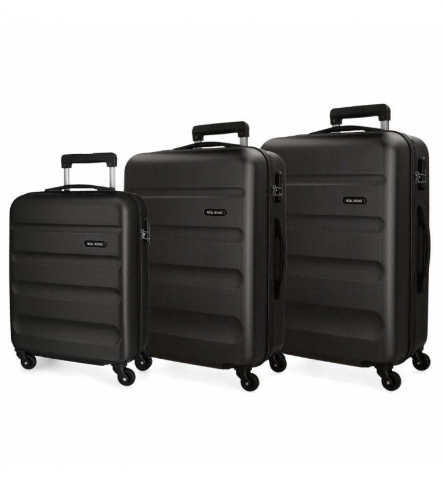 Conjunto de malas rígidas Roll Road 55-65-75cm Roll Road Flex Preta