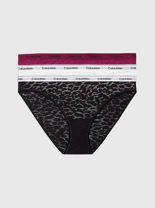 Conjunto com 3 calcinhas de biquíni de renda