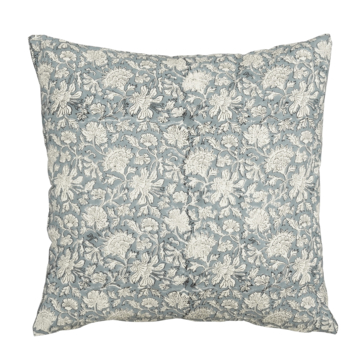 Sierkussen bloemen blauw - l45xb45xh10cm