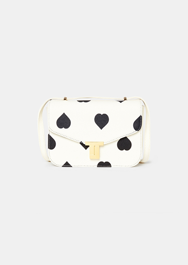 Sac 8 Bisécru à motif coeur noir