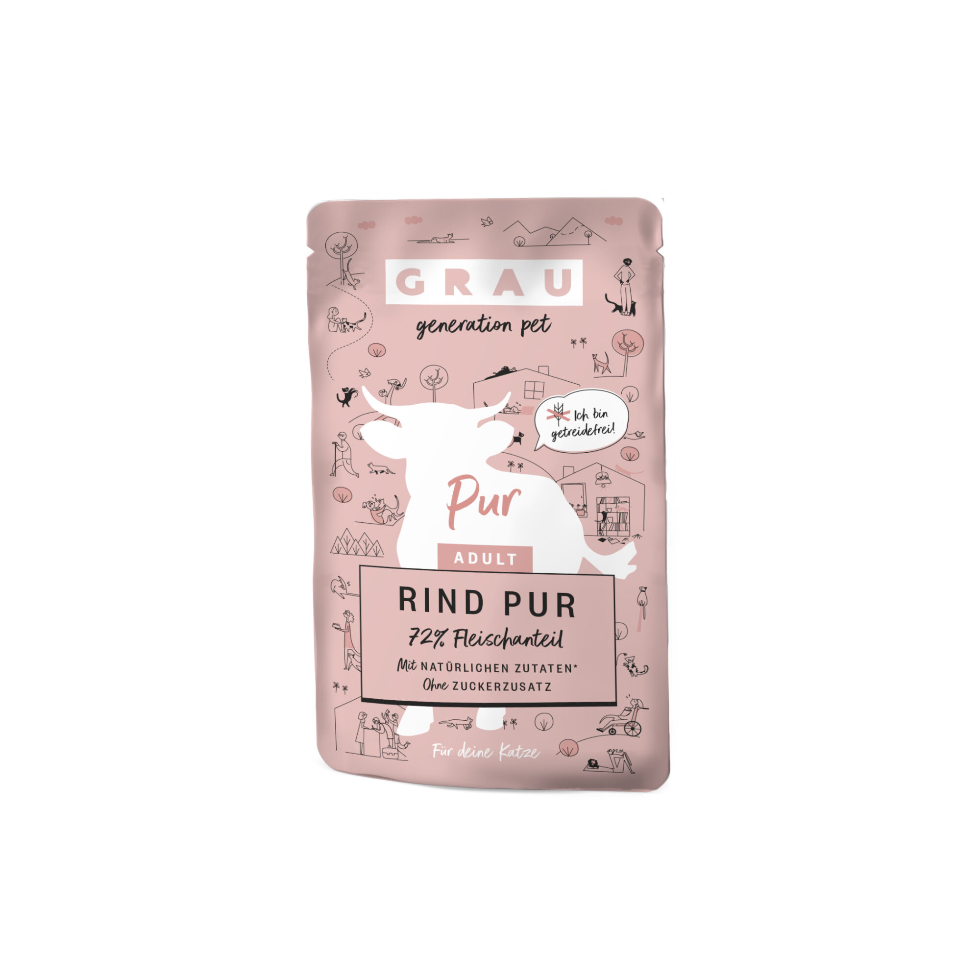 Grau Adult Puur Kattenvoer - Rund - Pouch