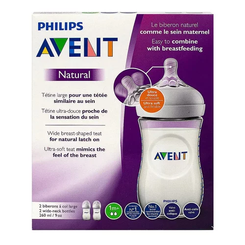Biberon Natural 1 Mois et + Avent - 2 x 260ml