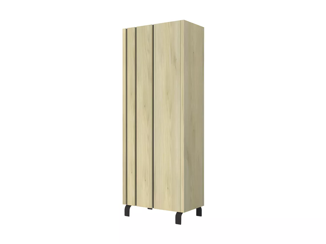 Armoire de salon 1 porte Chêne clair/Ardoise - FOREST