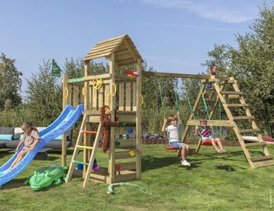 Jungle Gym Safari Lekestativ, 2 Husker og Sklie, Blå