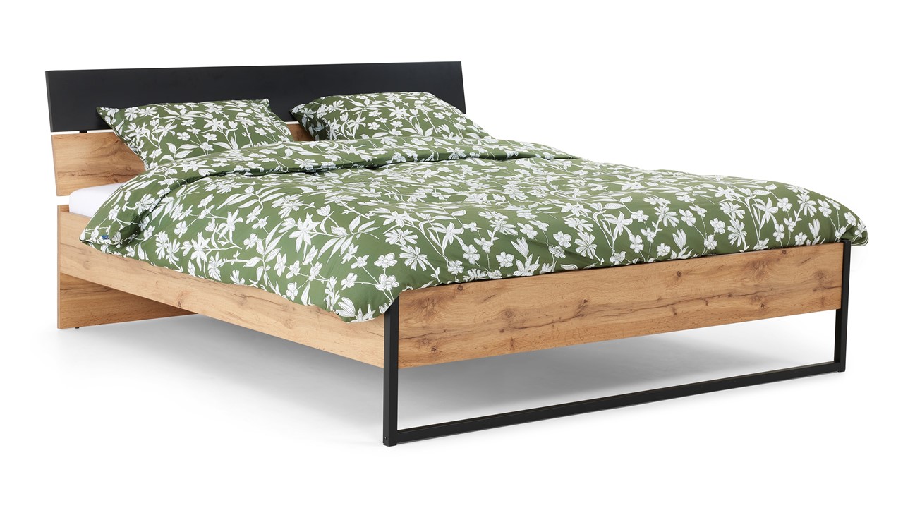 Bed Oakham oak wotan/black