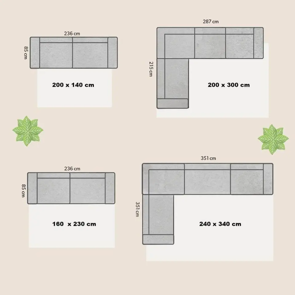 EVA Interior vintage vloerkleed meadow - grijs - 200 x 140 cm