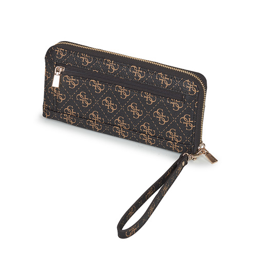 Guess - ECO BRENTON SLG LARGE ZIP AROUND - Marron