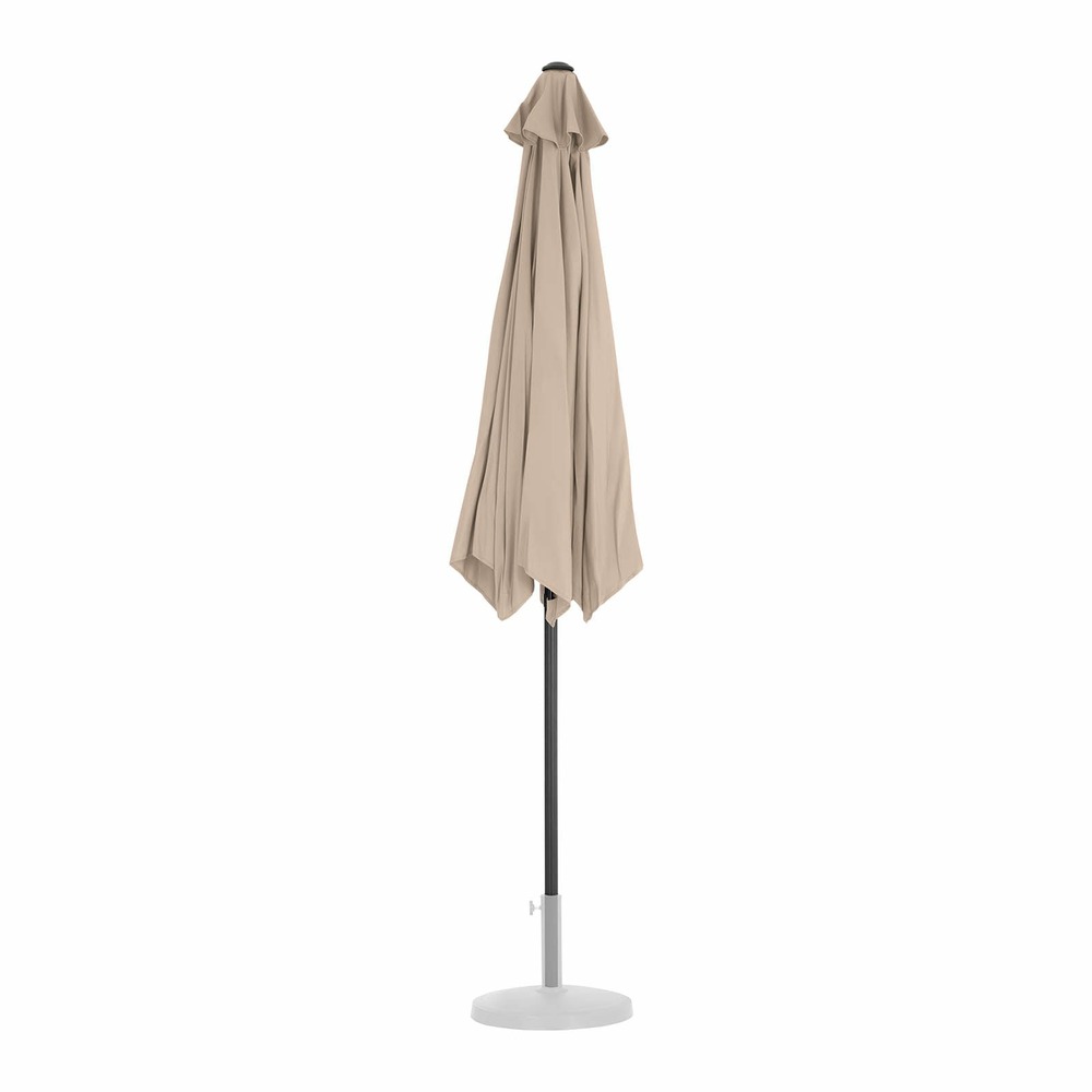 Grand parasol de jardin hexagonal diamètre 270 cm crème