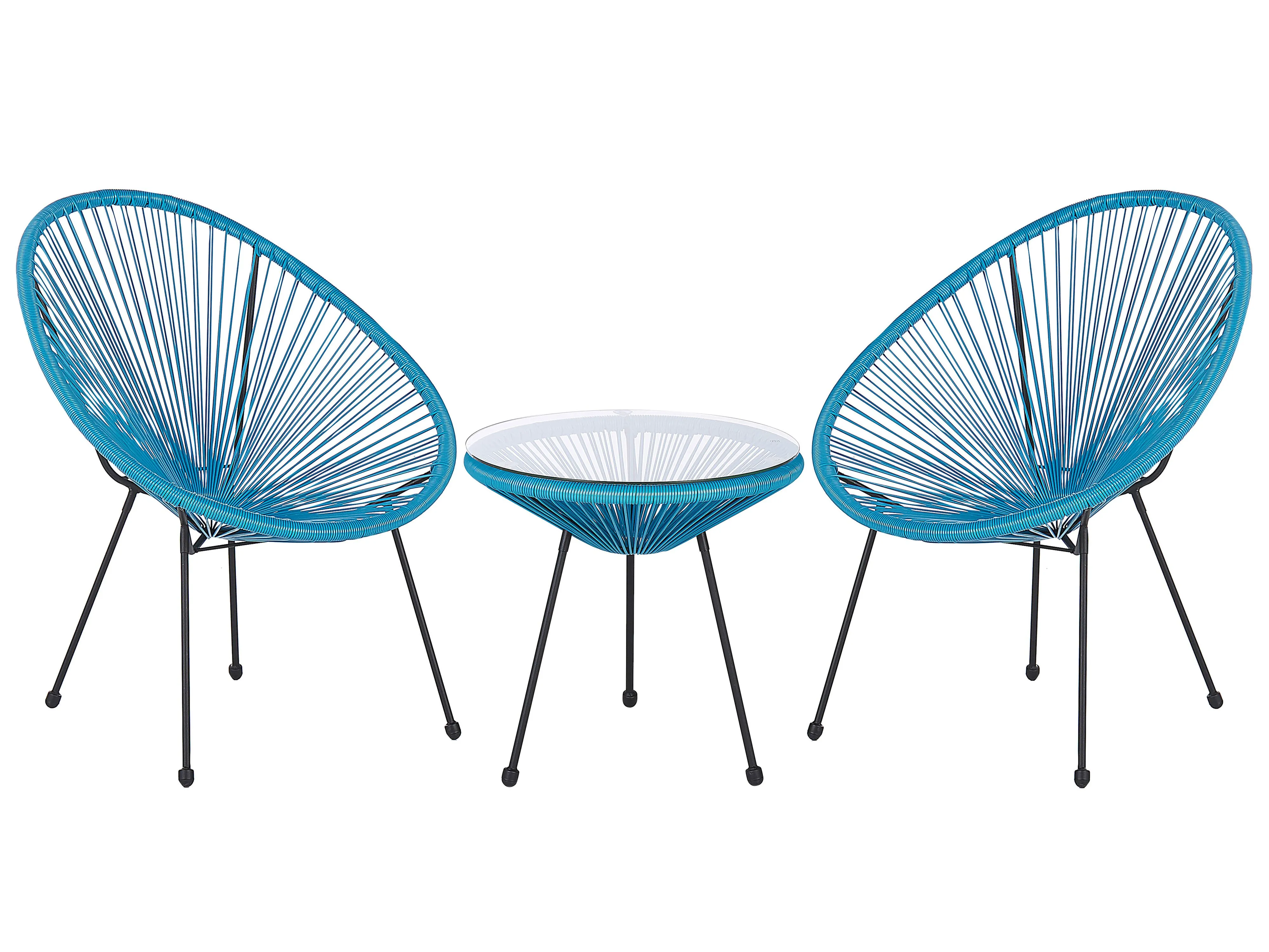 Bistroset ACAPULCO II PE rotan Blauw