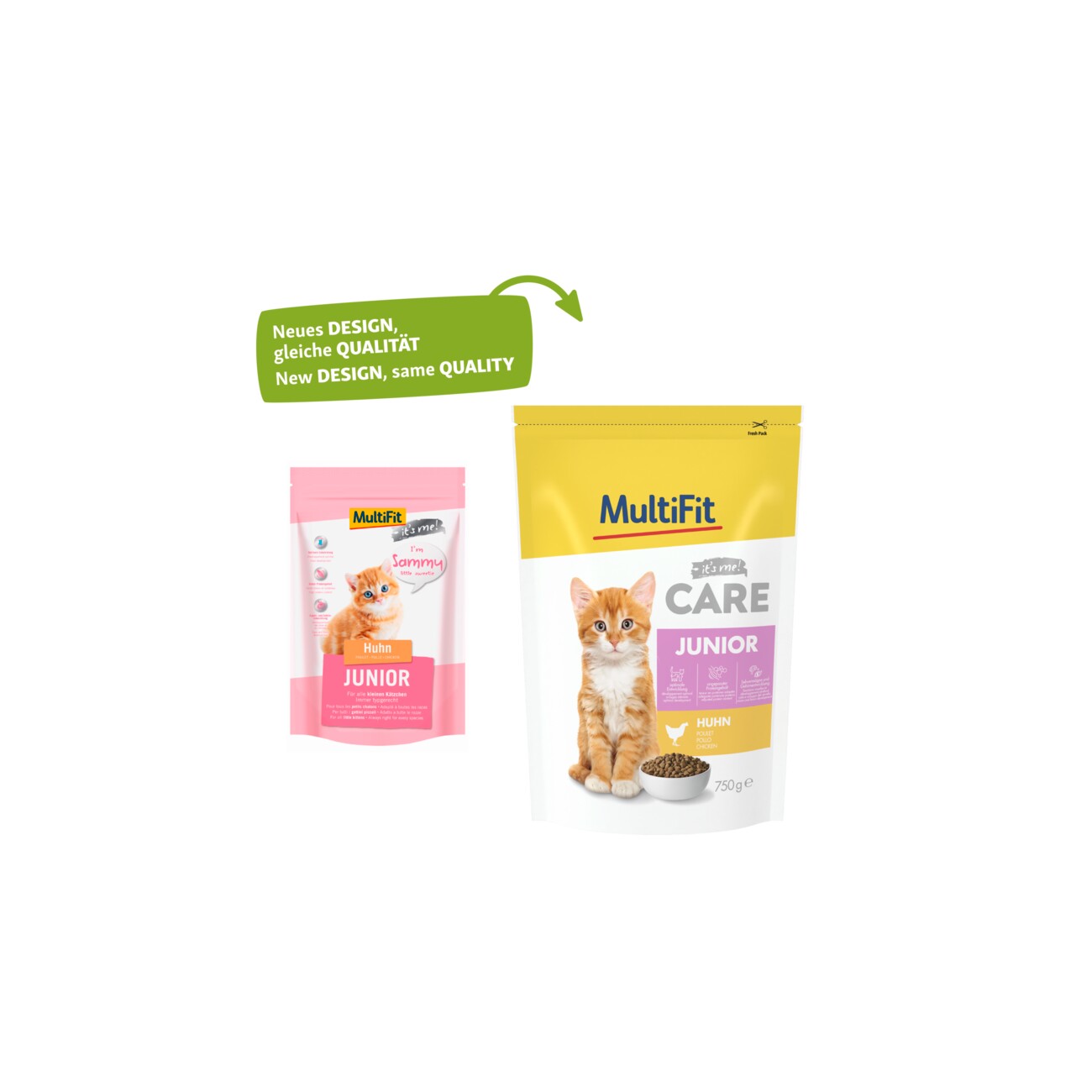 MultiFit MultiFt Care Trockenfutter Katze, Junior, Huhn 750 g