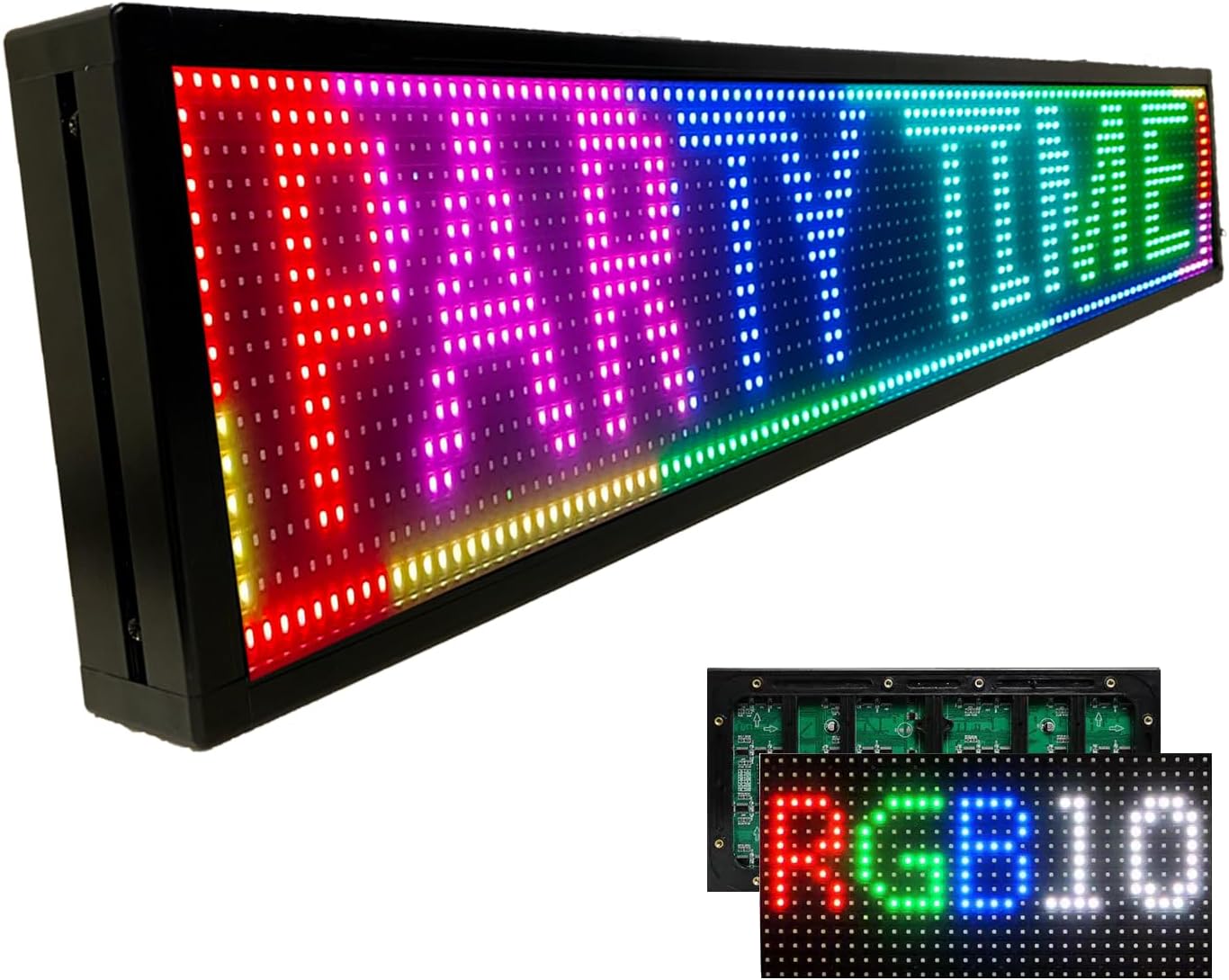 P10 Programmierbares LED-Schild | 96x16 cm SMD-Digitaldisplay mit Neon-Optik | 4000cd/m² Hochhelle Anzeige | IP65 Allwetter led-Werbeschild Für Werbetafeln, „Geöffnet-Schilder & Wohndekoration
